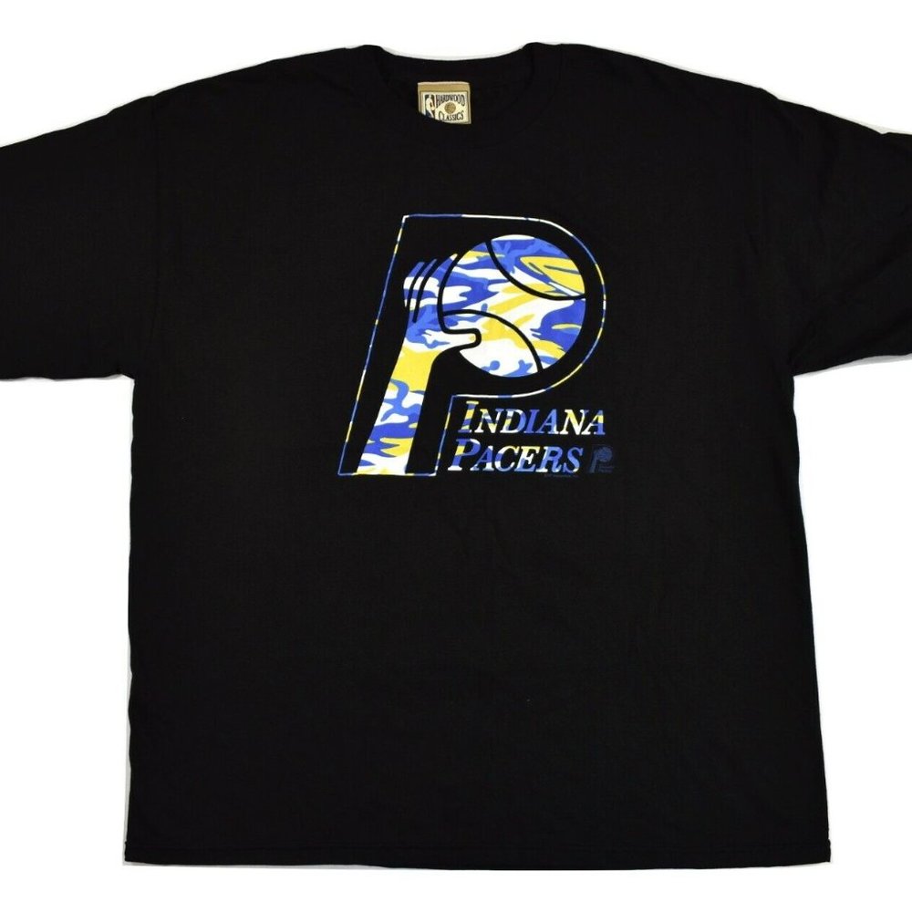 Mens NBA Hardwood Classics Indiana Pacers Basketball Black Shirt New